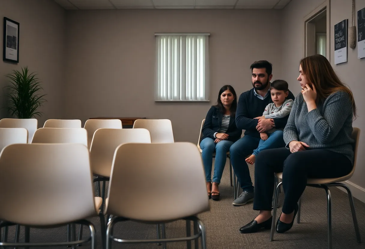 A counseling office with empty chairs symbolizing the mental health crisis in South Carolina.
