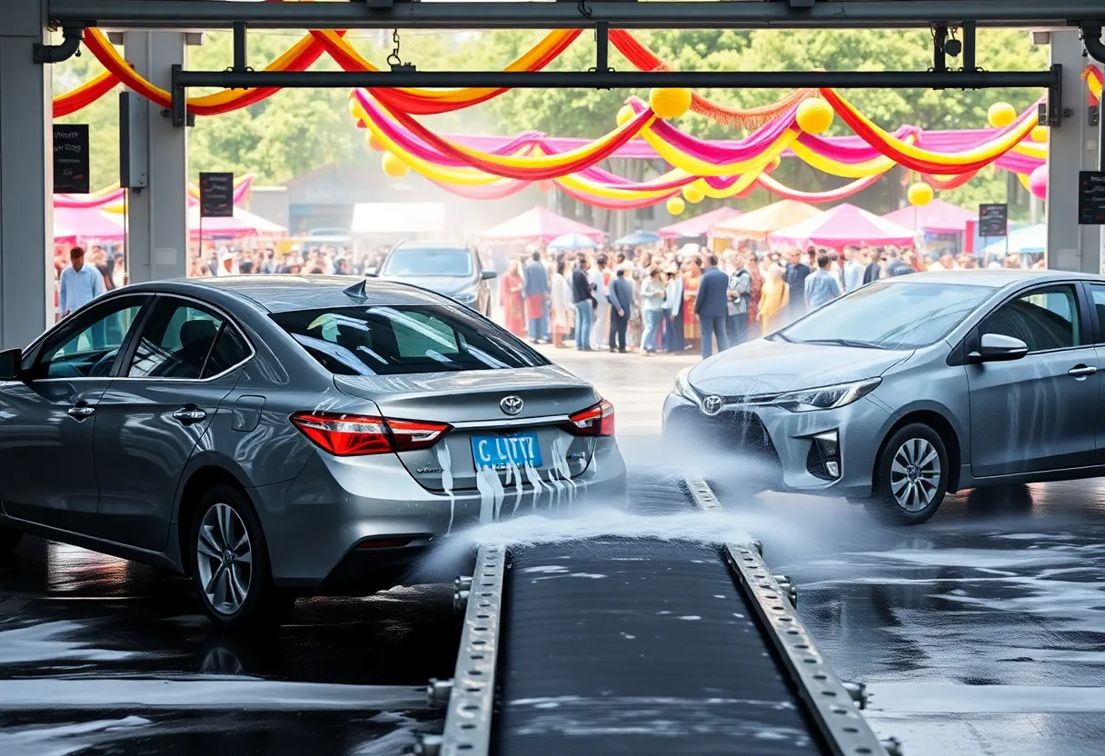 NASCAR Car Wash facility in Rock Hill with cars being washed