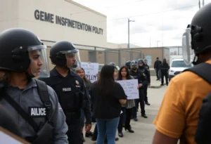 Protest outside an immigration detention center