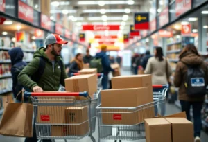 Packages from online shopping being delivered