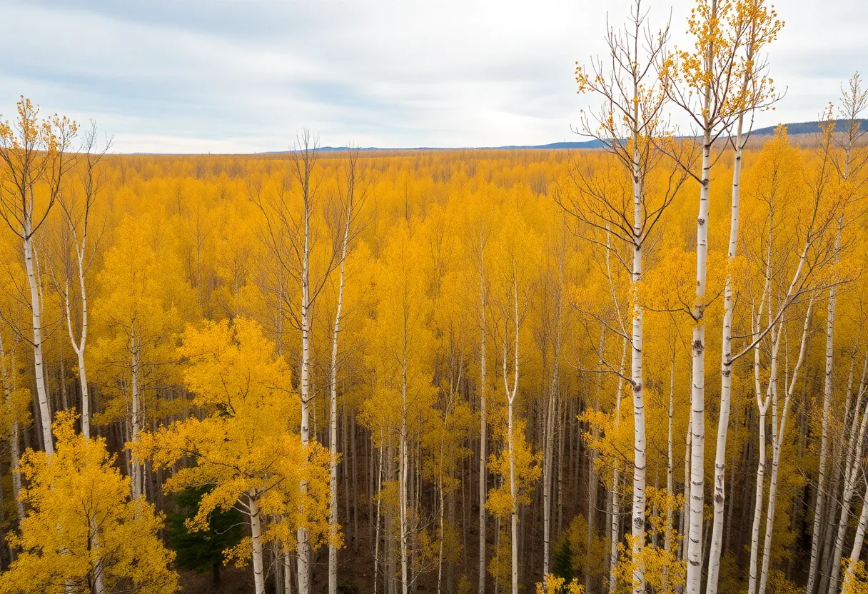 Aerial view of Pando, the clonal colony of quaking aspen trees.