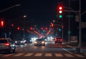 Traffic on a busy city road highlighting pedestrian safety concerns