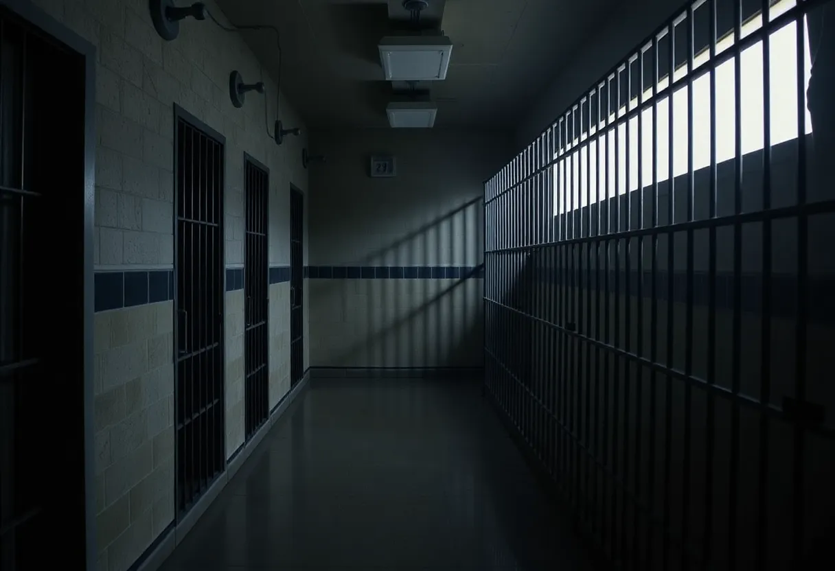 A dimly lit prison cell representing the harsh realities of death row.