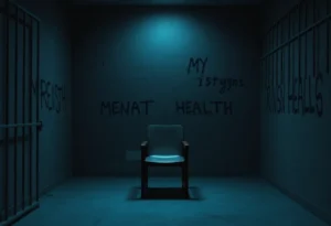 Interior of a prison cell illustrating solitude and mental health issues.