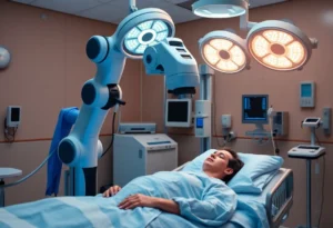 Robotic surgical equipment in a hospital setting