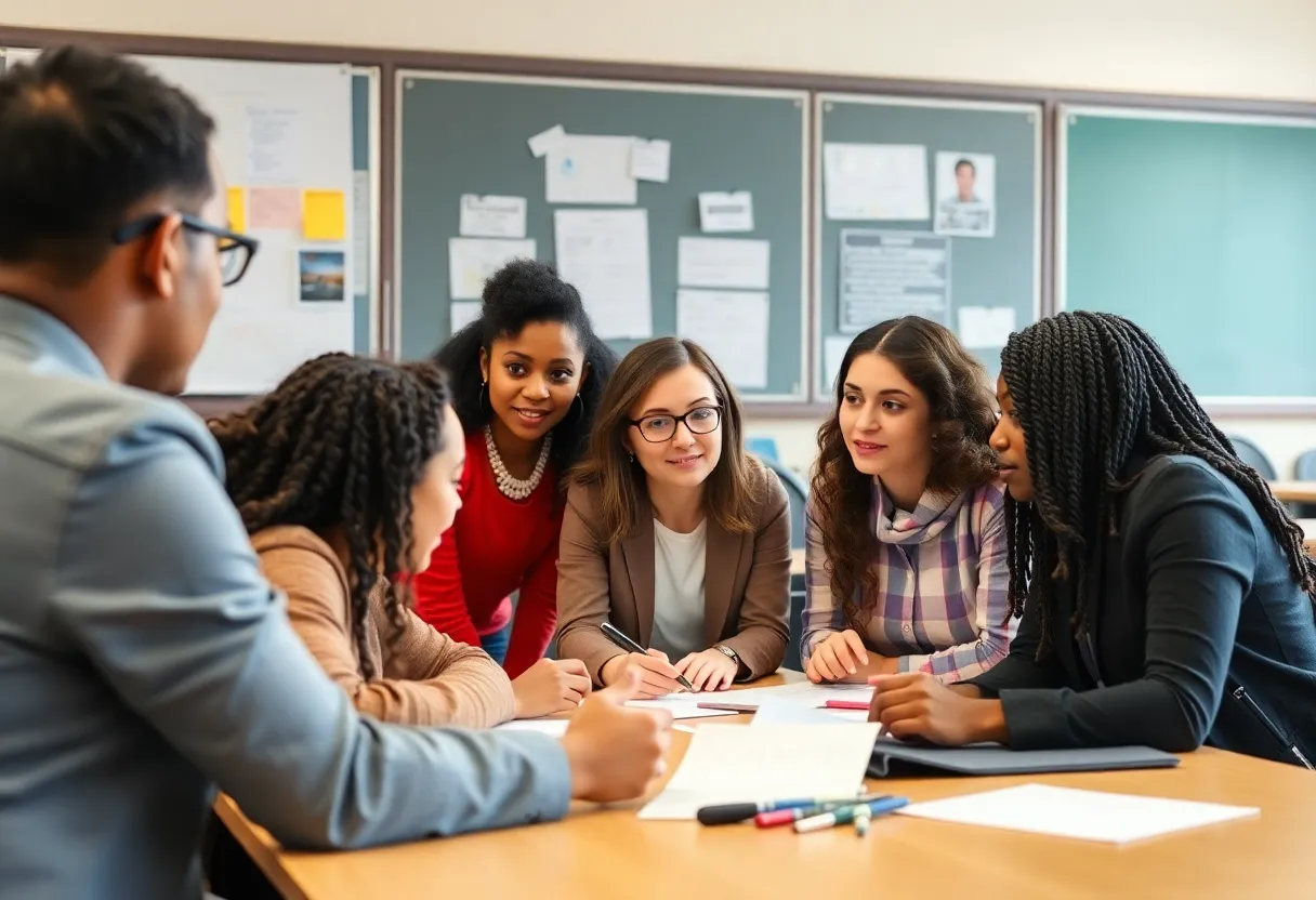 Educators strategizing in a meeting for Rock Hill School District