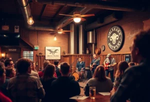 Band performing at a brewery to raise awareness for melanoma.