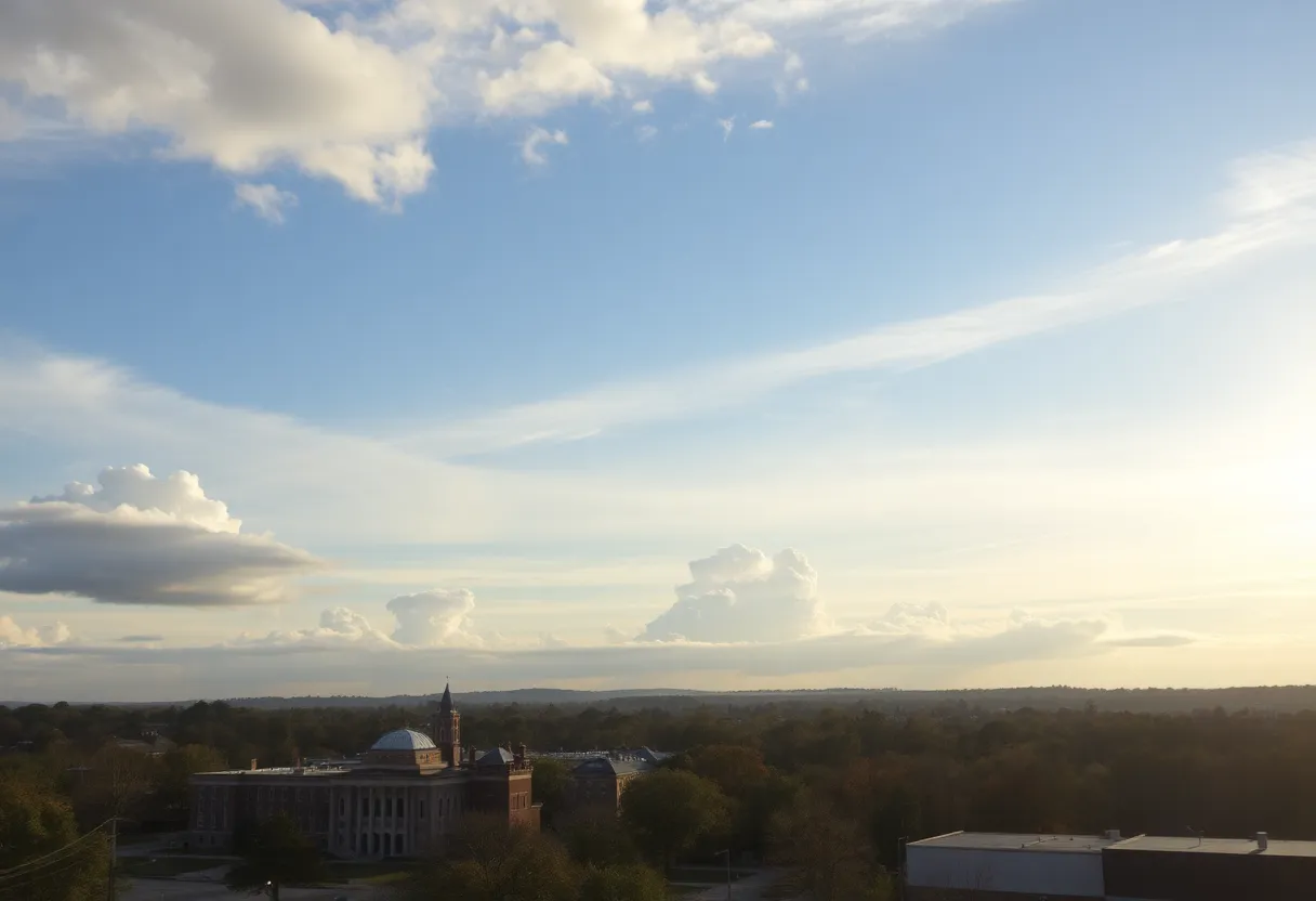 Weather forecast in Rock Hill SC with sunny skies and upcoming thunderstorms