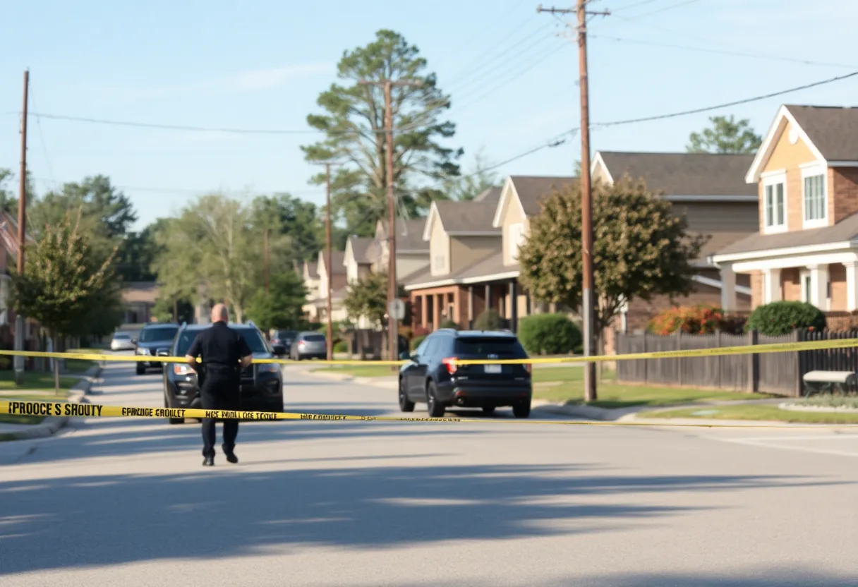 Police investigation scene in Rock Hill, SC following a shooting incident.