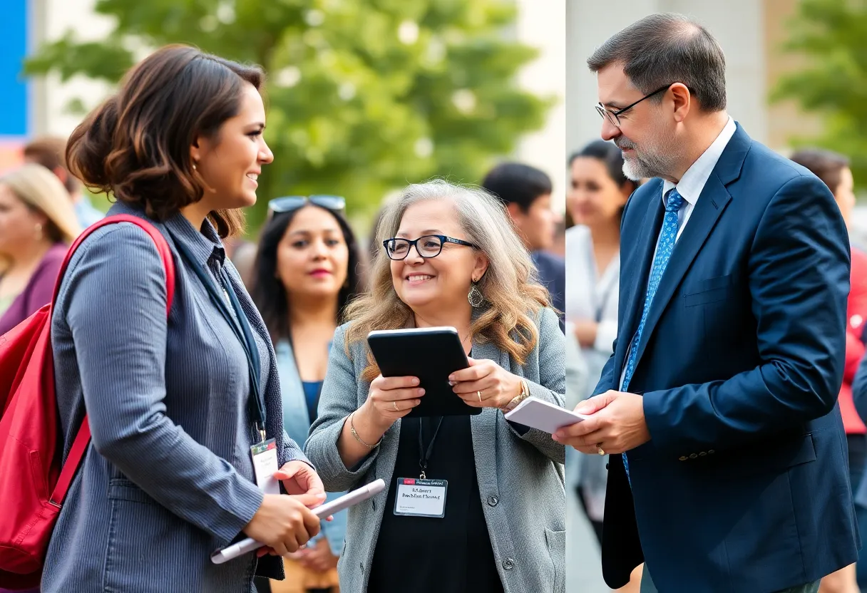 Candidates for the Rock Hill Schools superintendent position interacting with the community.