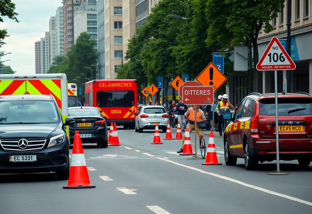 Congested traffic on Cherry Road in Rock Hill due to a tar leak spill.