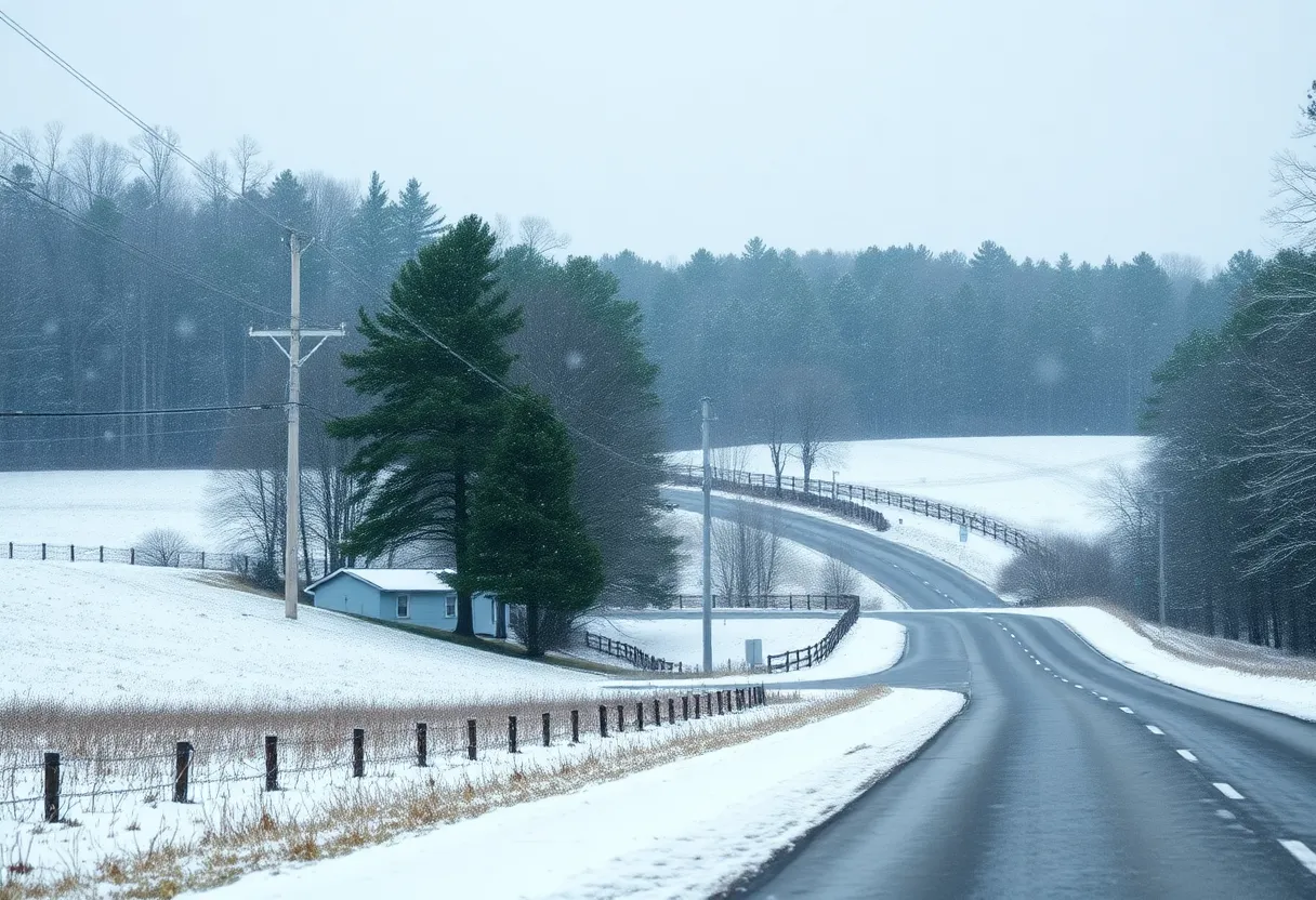Snow Flurries in the Carolinas