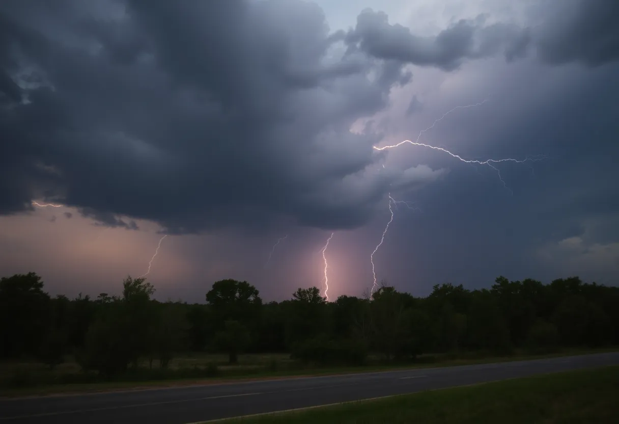 Dark stormy sky indicating an approaching thunderstorm