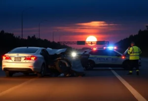 Emergency responders at the scene of a tragic accident on U.S. Highway 20 in Island Park.