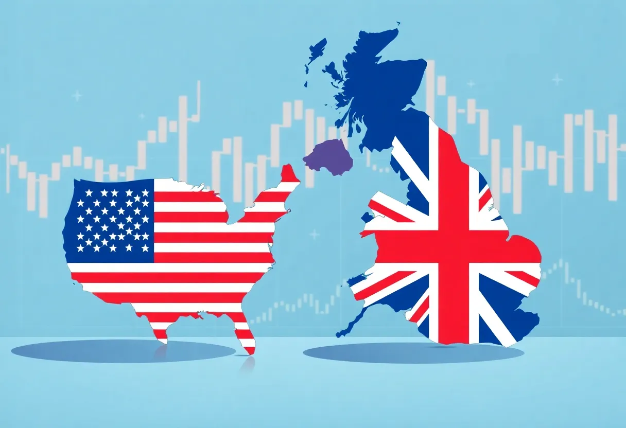 U.S. and U.K. trade partnership illustration