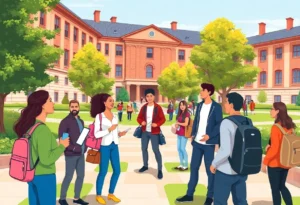 Students discussing inclusivity on Winthrop University campus