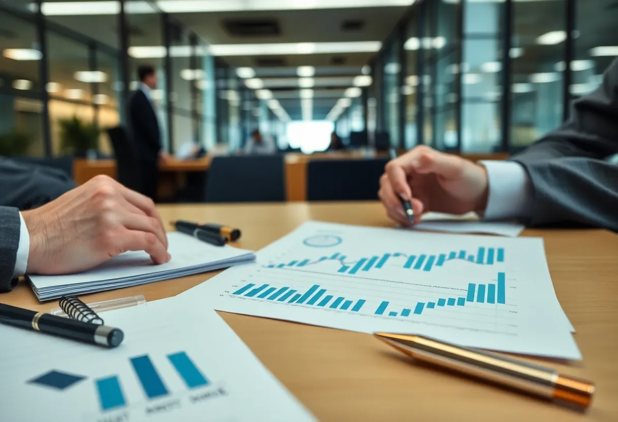 Visual representation of a corporate financial strategy.