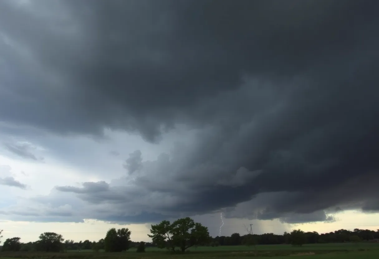 Dark storm clouds looming over Chesterfield County