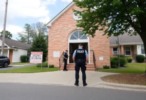 Church security team responding to a dangerous situation outside a community church.