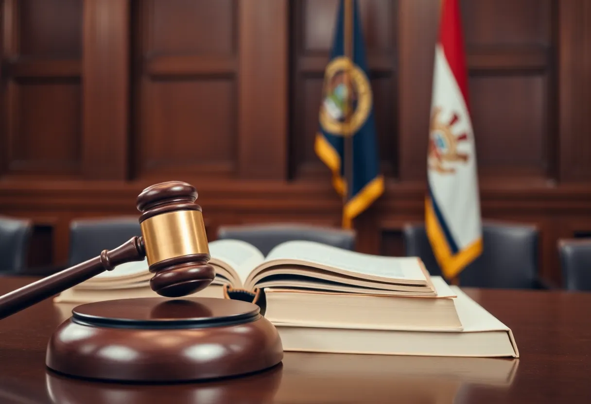 A courtroom depicting legal proceedings related to legislative pay increase