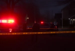 Police at a crime scene in Minnesota