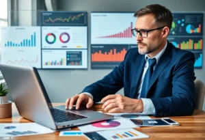 A marketing professional reviewing customer insights data