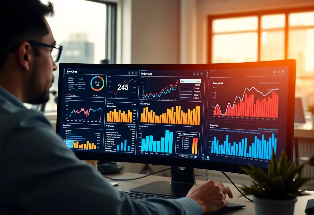 Digital marketing professional analyzing data