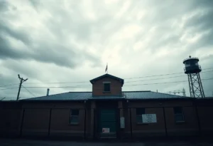 Prison execution scene symbolizing justice and emotional conflict