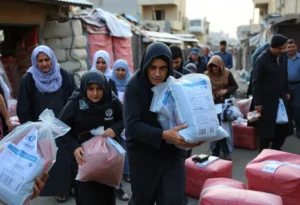 Humanitarian crisis in Gaza with aid distribution challenges