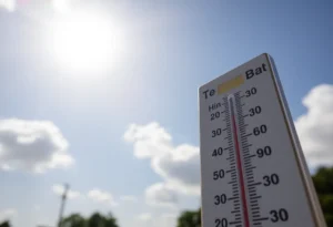 A hot summer day in Greenville, South Carolina with high temperatures.