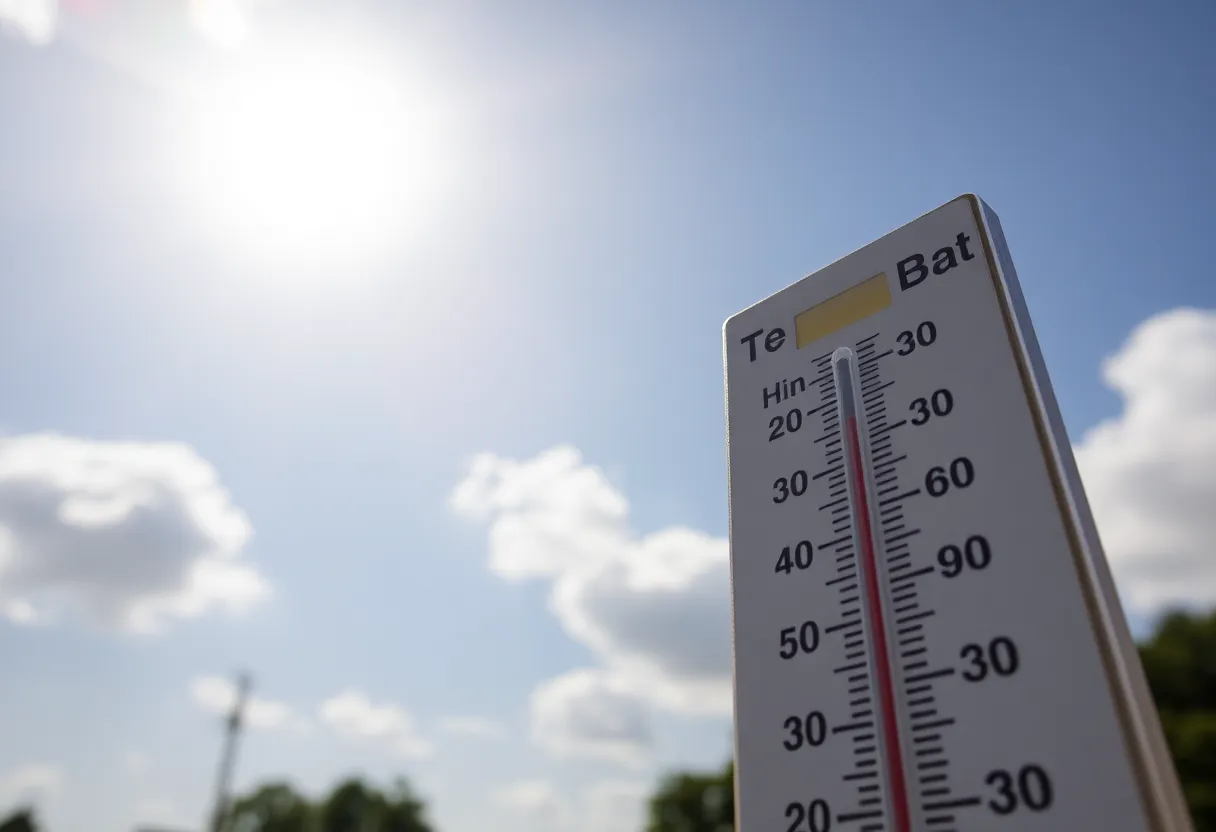 A hot summer day in Greenville, South Carolina with high temperatures.