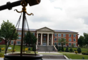 Conceptual image of Harvard University facing legal challenges over funding.