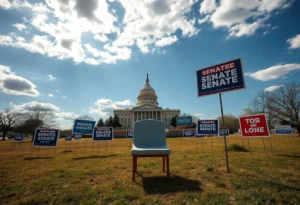 Visual representation of a vacant Senate seat symbolizing political change.