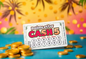 Image of lottery tickets and gold coins representing luck