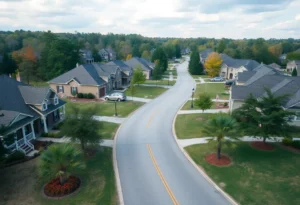 Suburban neighborhood in Rock Hill, South Carolina