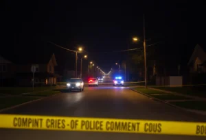 Police cars at a shooting scene in Rock Hill
