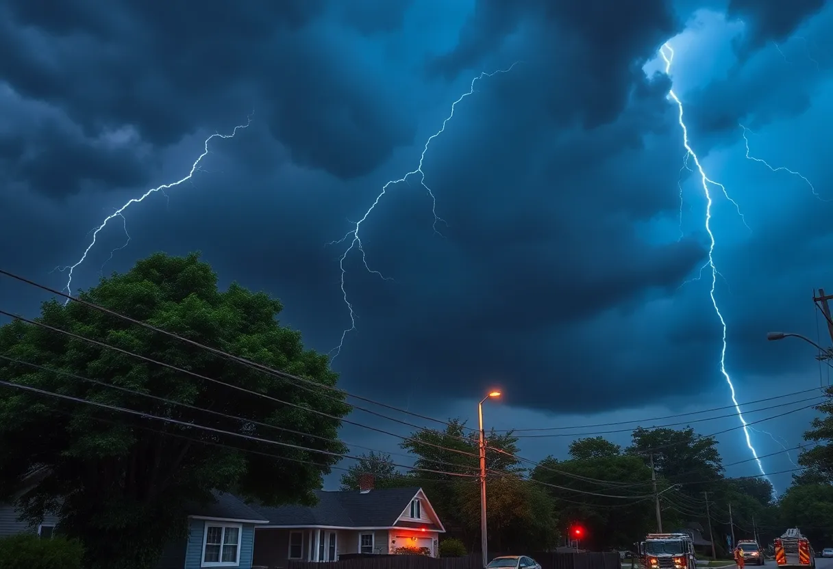 Severe thunderstorm causing chaos in Columbia, Missouri