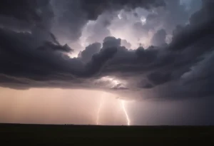 Dramatic storm clouds over the Central Plains hinting at severe weather.