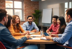 Group discussion on social proof strategies in digital marketing