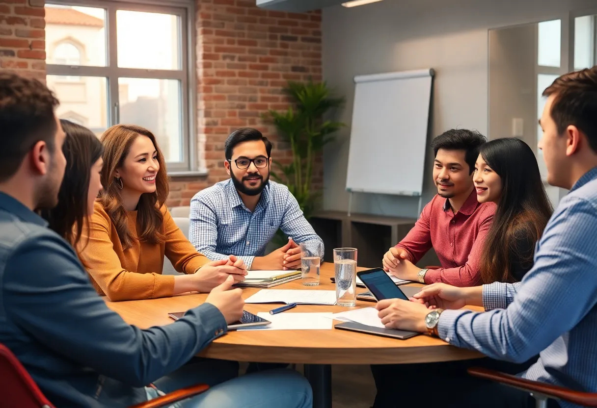 Group discussion on social proof strategies in digital marketing