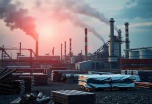 Visual representation of steel and aluminium industries affected by tariffs