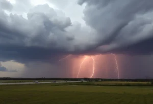 Dramatic thunderstorm clouds over York County