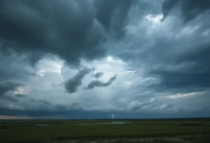 Dark storm clouds gathering over Coastal South Carolina