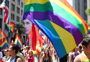 Crowds celebrating at WorldPride 2025 parade in Washington D.C.