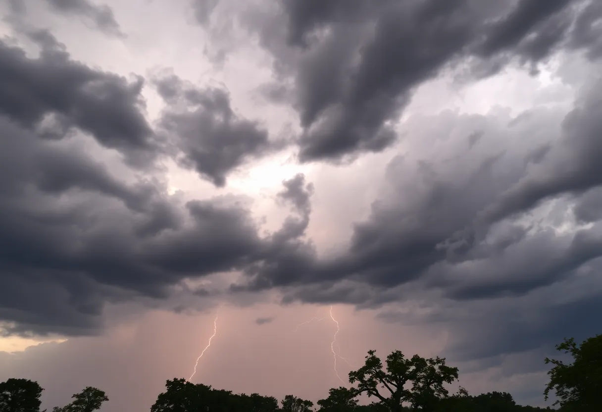 Dramatic skies and storm clouds over York County during a severe thunderstorm.