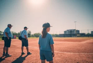 Youth Softball Game Under Extreme Heat
