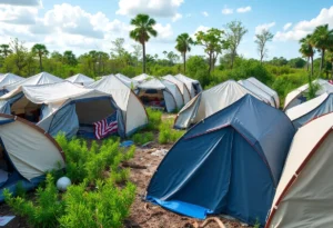 A view of the 'Alligator Alcatraz' migrant detention facility in the Florida Everglades