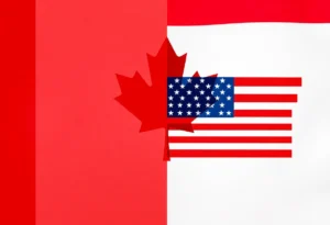 Symbolic representation of Canada and U.S. trade relations