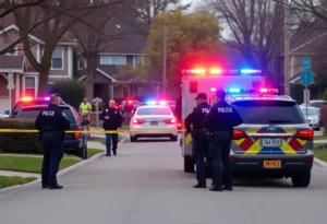 Emergency responders at a shooting scene in Charlotte