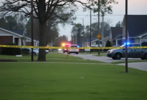 Police presence at the scene of a shooting in Clover SC